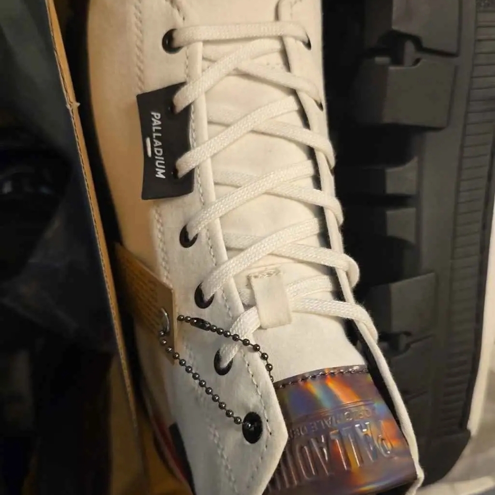 Palladium White Combat Boots